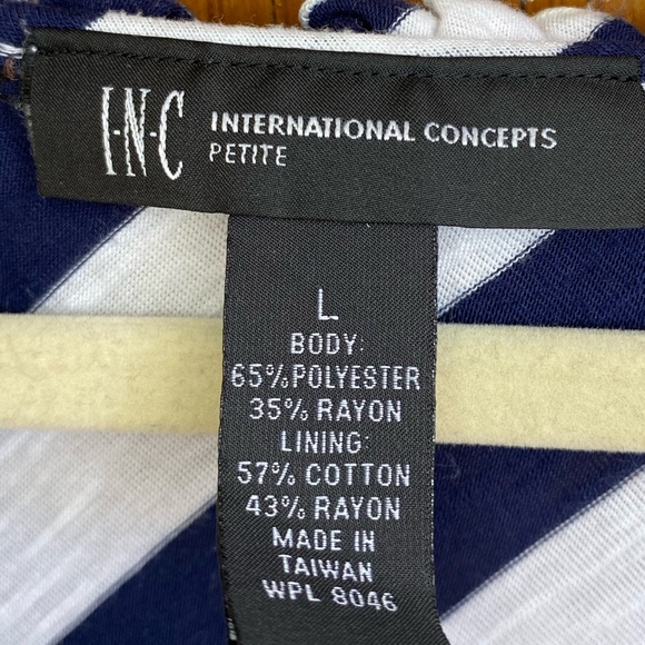 INC International Concepts Size Large Sleeveless Dress Nautical Striped Ruffle - Picture 6 of 6